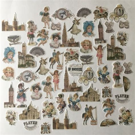 Sticker Pack 60 Pc Vintage Style Victorian Stickers Shabby Etsy