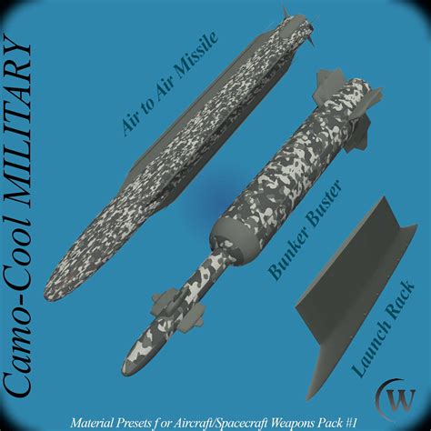 Camo-Cool MILITARY for AirSpacecraft Weapons Pack #1 in Poser and Daz Studio