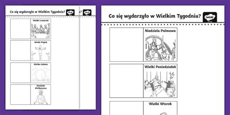 Co Si Wydarzy O W Wielkim Tygodniu Karta Pracy