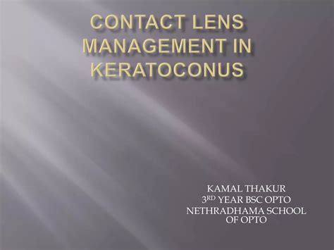 Contact Lens Fitting In Keratoconus Copy PPT