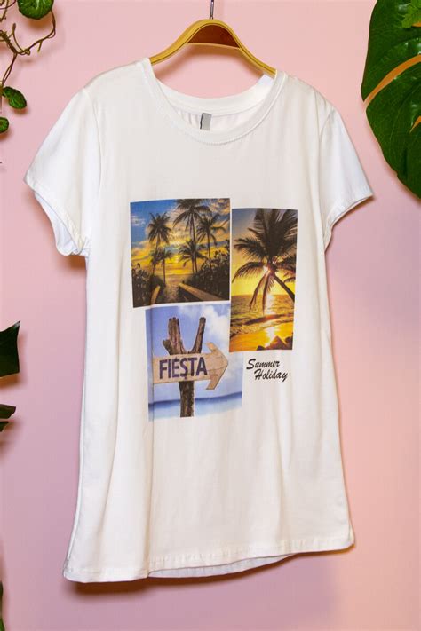 Remera Palmeras Blanco Tits