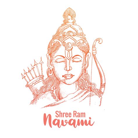 Shri Ram Navami With Bow Arrow Sketch Kard Design 6974882 Vector Art At