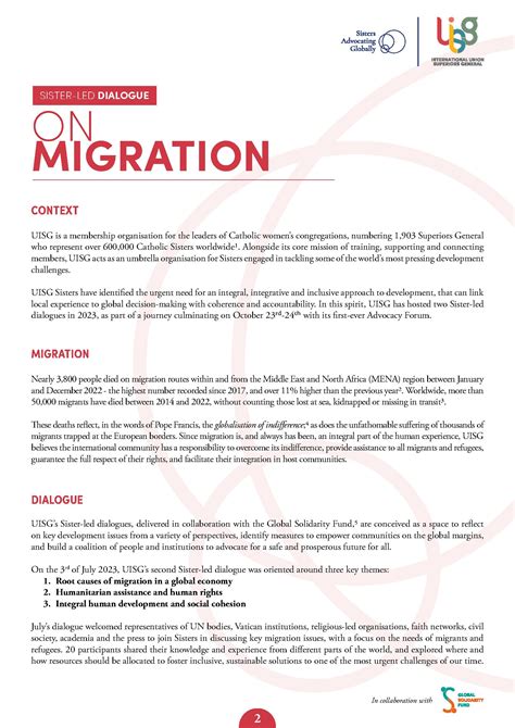 Migration Policy 2023 Uisg Advocacy