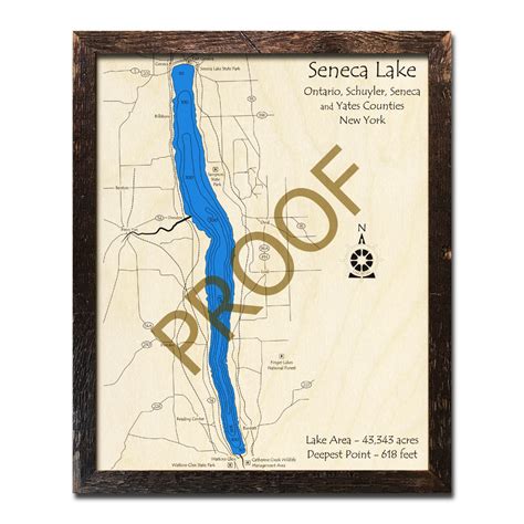 Seneca Lake Ny D Wood Topo Map