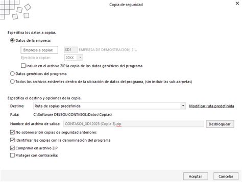 C1521 Cómo hago una copia de seguridad de un ejercicio de una empresa