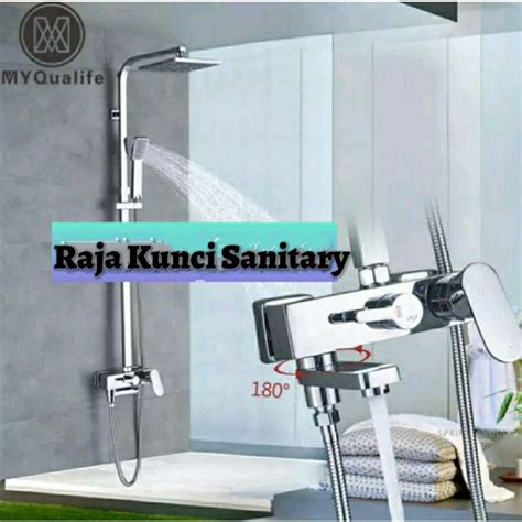 Jual Shower Tiang Column Panas Dingin Kotak Minimalis Tebal Shower Set