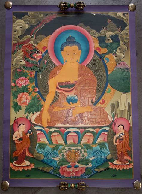 Sehr Feines Masterpiece Thangka Shakyamuni Buddha Aus Nepal Etsy De