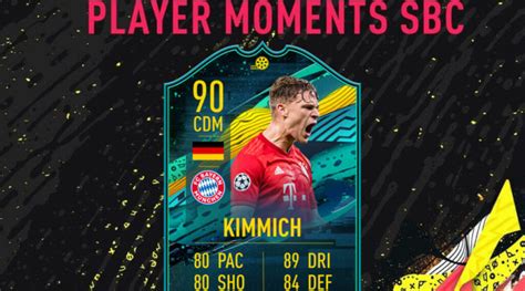 FIFA 20 Kimmich 90 Player Moments Sfida Creazione Rosa Weareutita