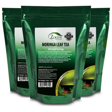 Moringa Tea 3 Pack 90 Organic Tea Bags Vegan Naturally Caffeine Free