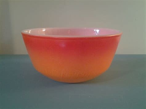 Vintage Fire King Anchor Hocking Orange Ombre Mixing Bowl