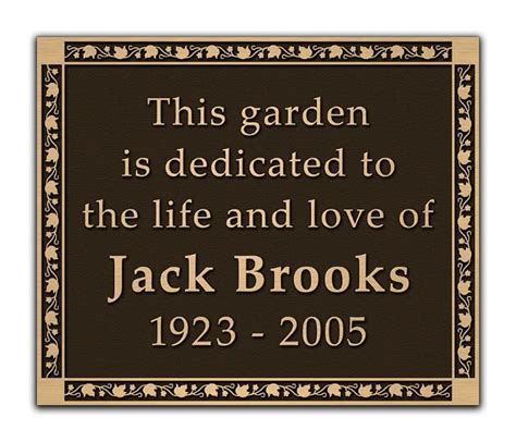 Bench Tree And Garden Plaques — International Bronze Plaque Co