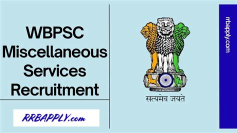 WBPSC Miscellaneous Services Recruitment 2025 MSRE Short Notification