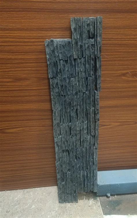 Matt Natural Black Stone Tiles For Wall Cladding Size 100x300 Mm At