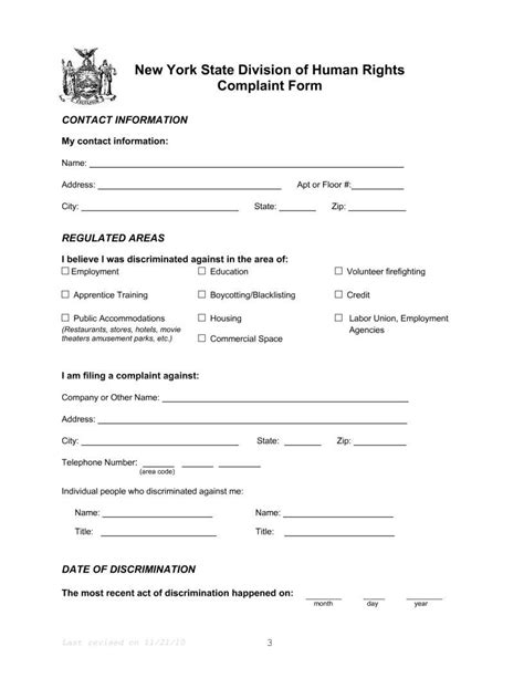 Nys Complaint Form Fill Out Printable Pdf Forms Online