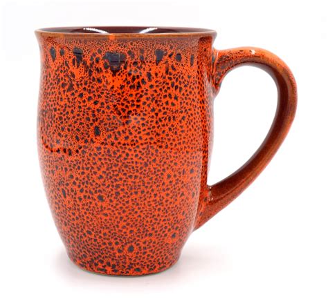 Orange mist coffee mug ceramic Handmade tea mug 16 oz Orange | Etsy