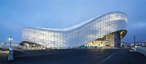 The undulating ring-shaped roof of Marseille Football Stadium