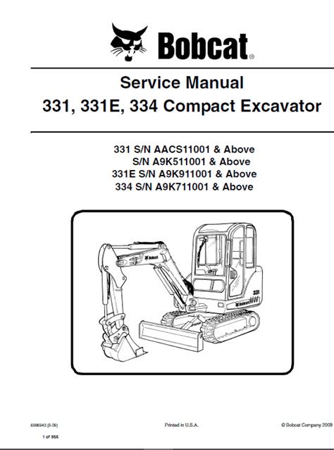 Bobcat 331 331e And 334 Excavator Service Manual