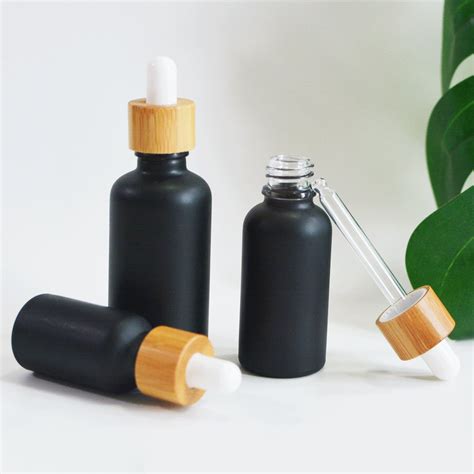 1pc 300pcs Natural Bamboo Wooden Glass Dropper Bottles Black Etsy