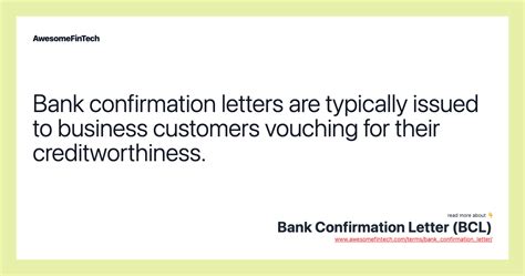 Bank Confirmation Letter Bcl Awesomefintech Blog