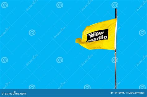 Yellow caution beach flag stock image. Image of yellow - 124139947