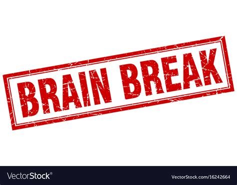 brain break square stamp royalty  vector image
