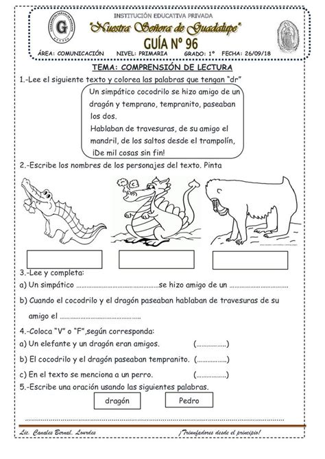 Sílabas Dra Dre Dri Dro Dru 96 Lectura y escritura Lectura de