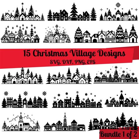 Christmas Village Svg Bundle Christmas House Svg Christmas Village