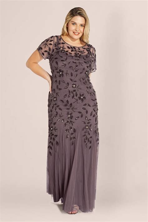 Julia Floral Beaded Gown Adrianna Papell Moonscape Mothers Only