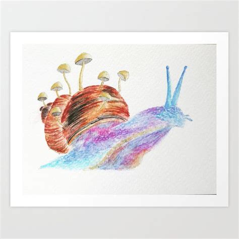 Watercolor Snail Art Print By Petar Tica