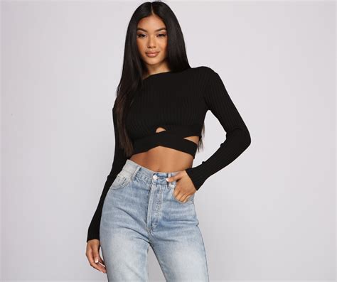 Trendy Girl Ribbed Knit Cropped Sweater Lady Occasions