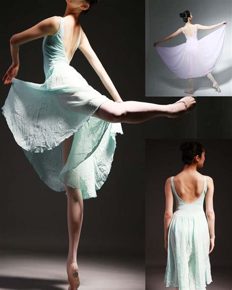 Adult Contemporary Ballet Dance Attached Leotard Chiffon Elegant Costume Arabesque Life