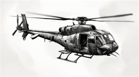 Premium AI Image | Intense Shading Hyperrealistic Helicopter Drawing ...