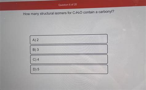 Solved How many structural isomers for C3H6O contain a | Chegg.com