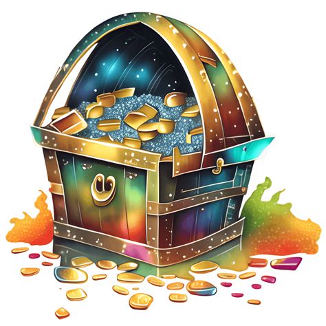 Rainbow Treasure Chest Vector Clipart Creative Fabrica