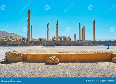 The Columns of Apadana Palace, Persepolis, Iran Editorial Photo - Image ...