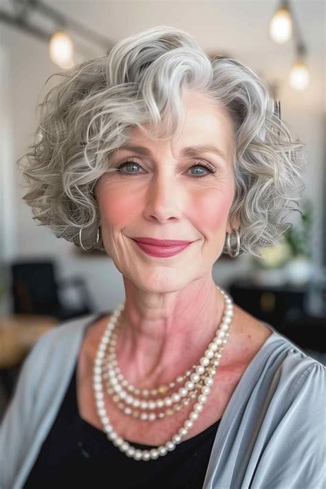 42 Modern Layered Bob Haircuts For Women Over 50 To Take Years Off In 2024 Grey Curly Hair