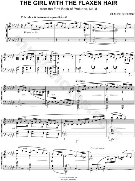 The Girl With The Flaxen Hair Sheet Music