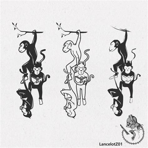 #tattoo #tattooart #design #monkey #monkeys #simple #black #lineart # ...