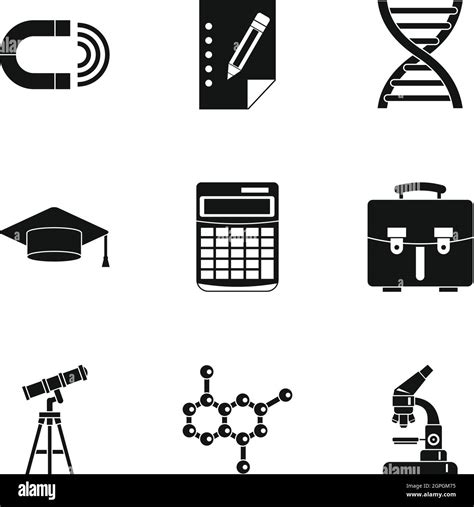 Study Icons Set Simple Style Stock Vector Image And Art Alamy