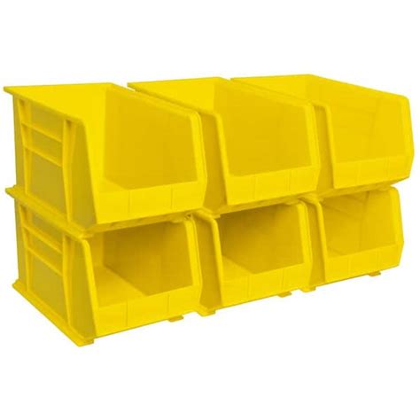 Akro-Mils 30260 Series, 11 in. W x 18 in. D x 10 in. H, Yellow Plastic ...