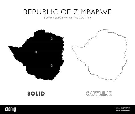 Mapa De Zimbabwe Mapa Vectorial En Blanco Del País Fronteras De