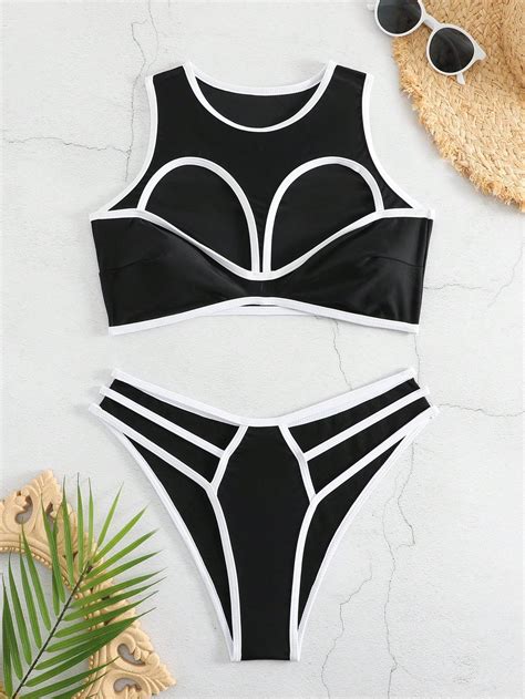 Ba Ador Bikini Unido En Contraste Moda De Mujer Shein M Xico