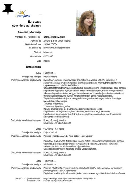 Lietuviskas Cv Pavyzdys