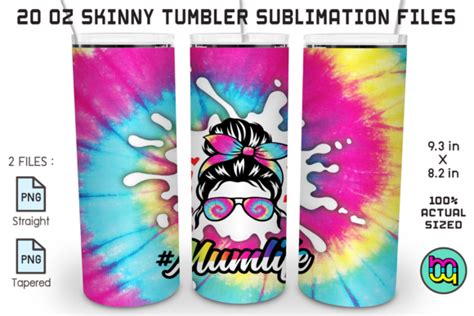 Skinny Tumbler 20oz Mom Life Tie Dye Png Graphic By Miraclemaker