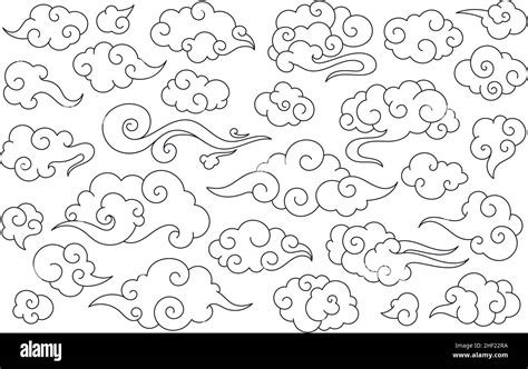 Traditional Chinese Clouds Asian Oriental Style Cloud Japanese Sky