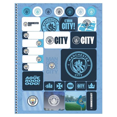 Caderno Manchester City - CADERNO UNIVERSITÁRIO 80 FOLHAS CAPA DURA MANCHESTER CITY - Graffite