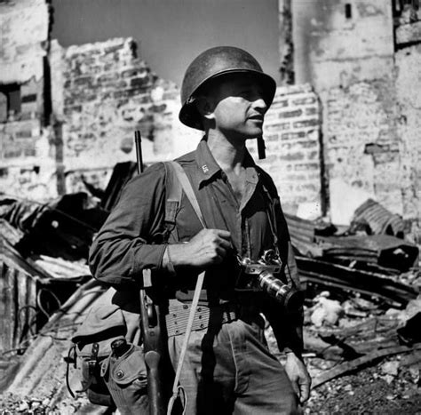 Life Photographer War Correspondent Carl Mydans Armed With Camera And