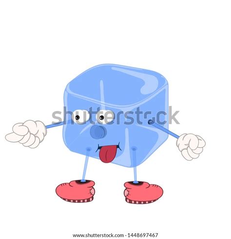 Funny Cartoon Blue Ice Cube Eyes Stock Vector Royalty Free 1448697467