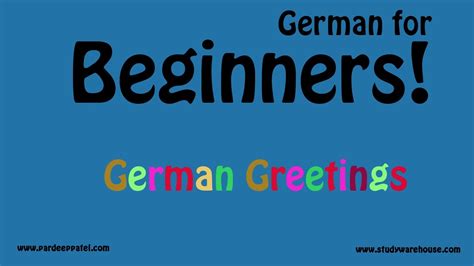 Video Thumbnail German For Beginners A German Greetings