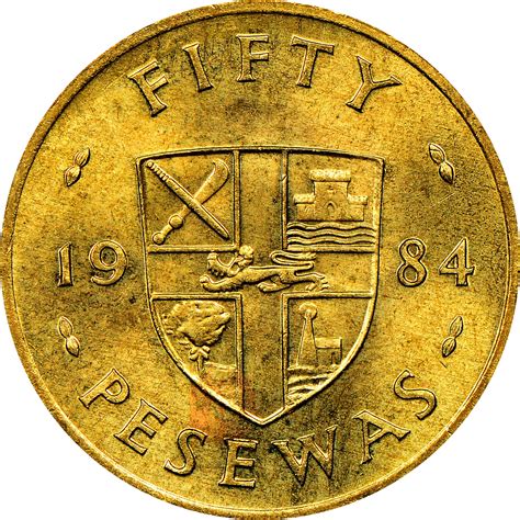 Ghana 50 Pesewas KM 24 Prices & Values | NGC